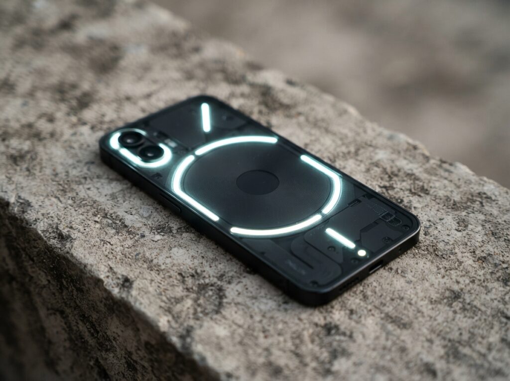 Nothing Phone 3 with illuminated Glyph